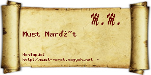 Must Marót névjegykártya